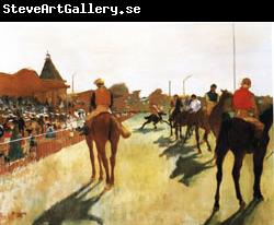 Edgar Degas Race Horses before the Stands